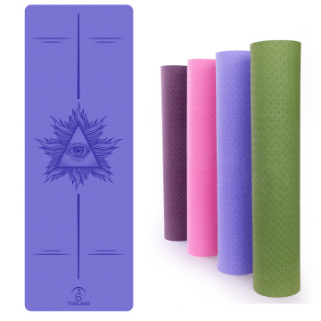 Yugland Premium Eco Friendly Yogamat, non glissant non déchirant Exercice d&#39;exercice Fitness Fitness 6 mm Custom Gymnastics TPE Yoga Mat avec sangle